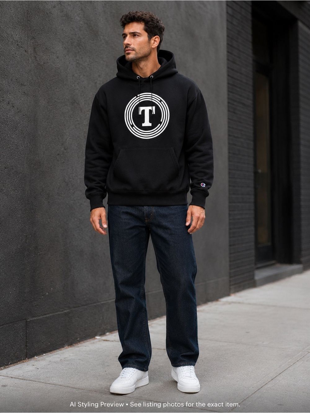 Champion Reverse Weave Heavyweight Black Hoodie Men’s M Pullover Sweatshirt